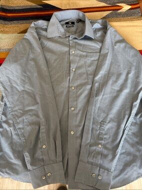 Calvin Klein Light Blue Micro-Check Shirt Jacket